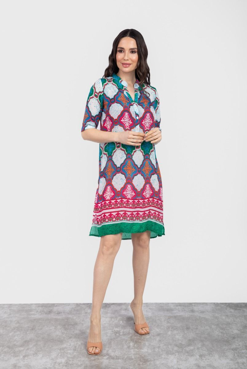 Moroccan Inspired Printed Midi Dress
