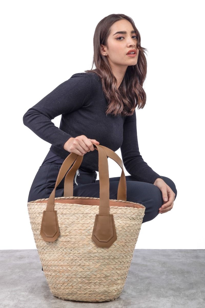 Basket-Weave Handheld Bag