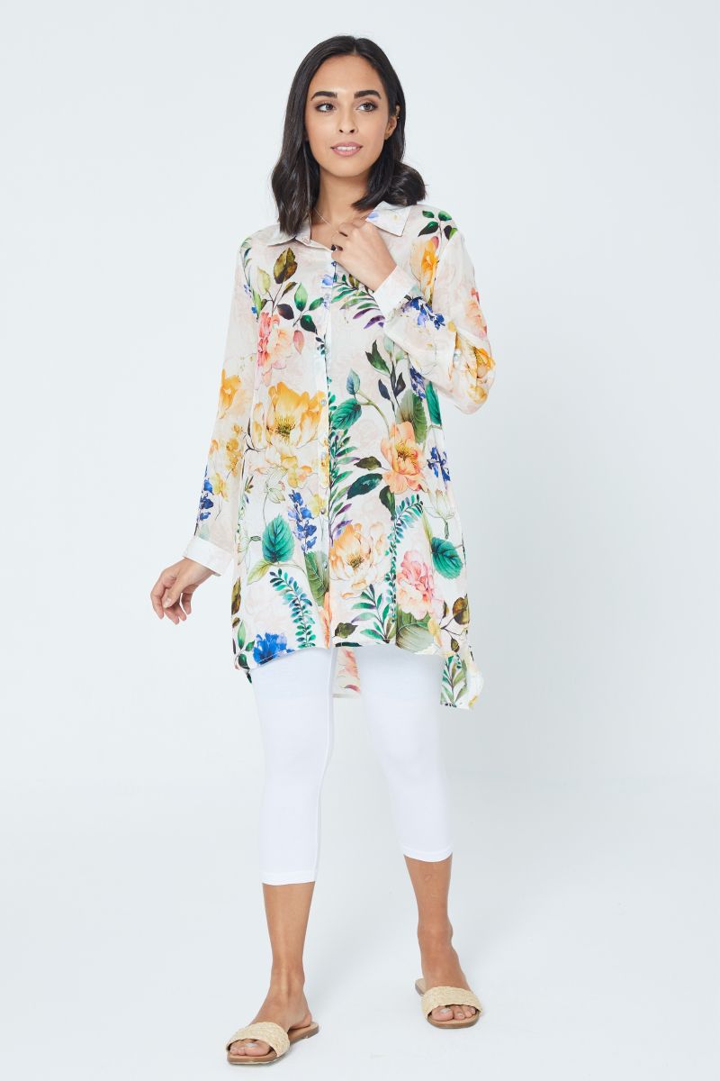 Cream Floral Printed Blouse