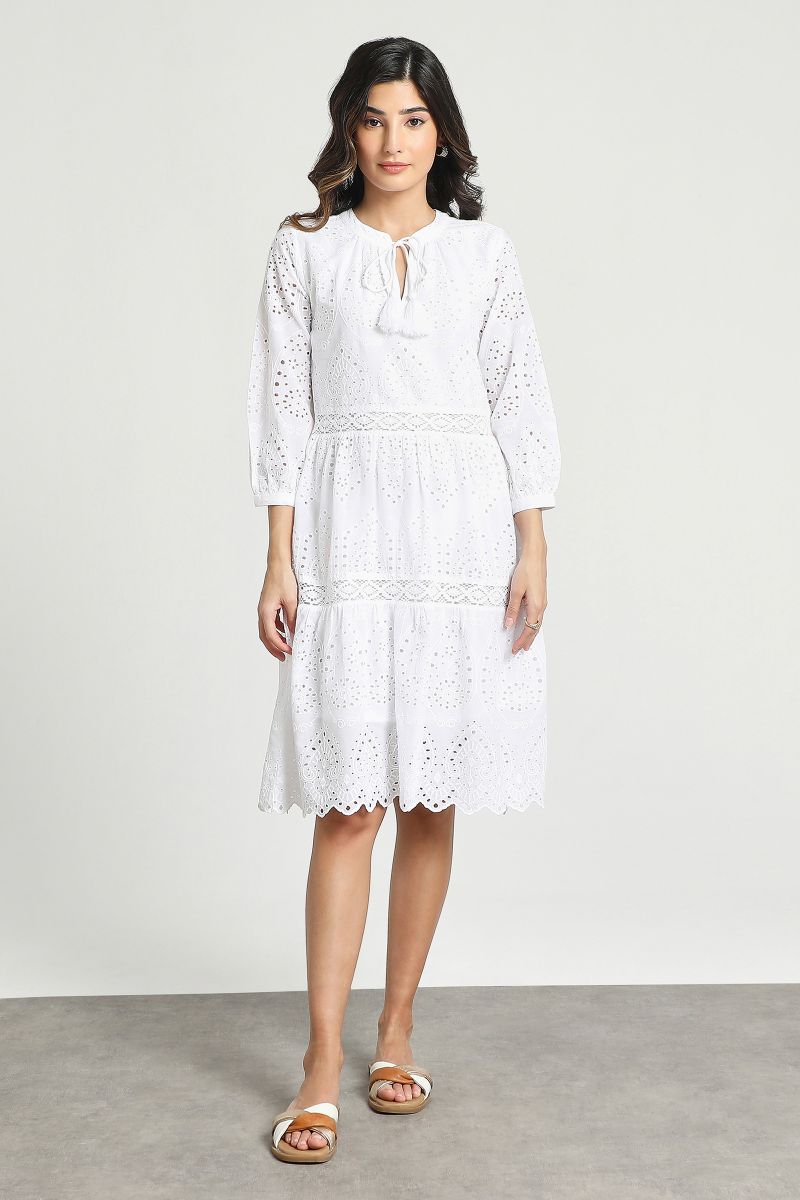 Chiffoli Fabric White Dress