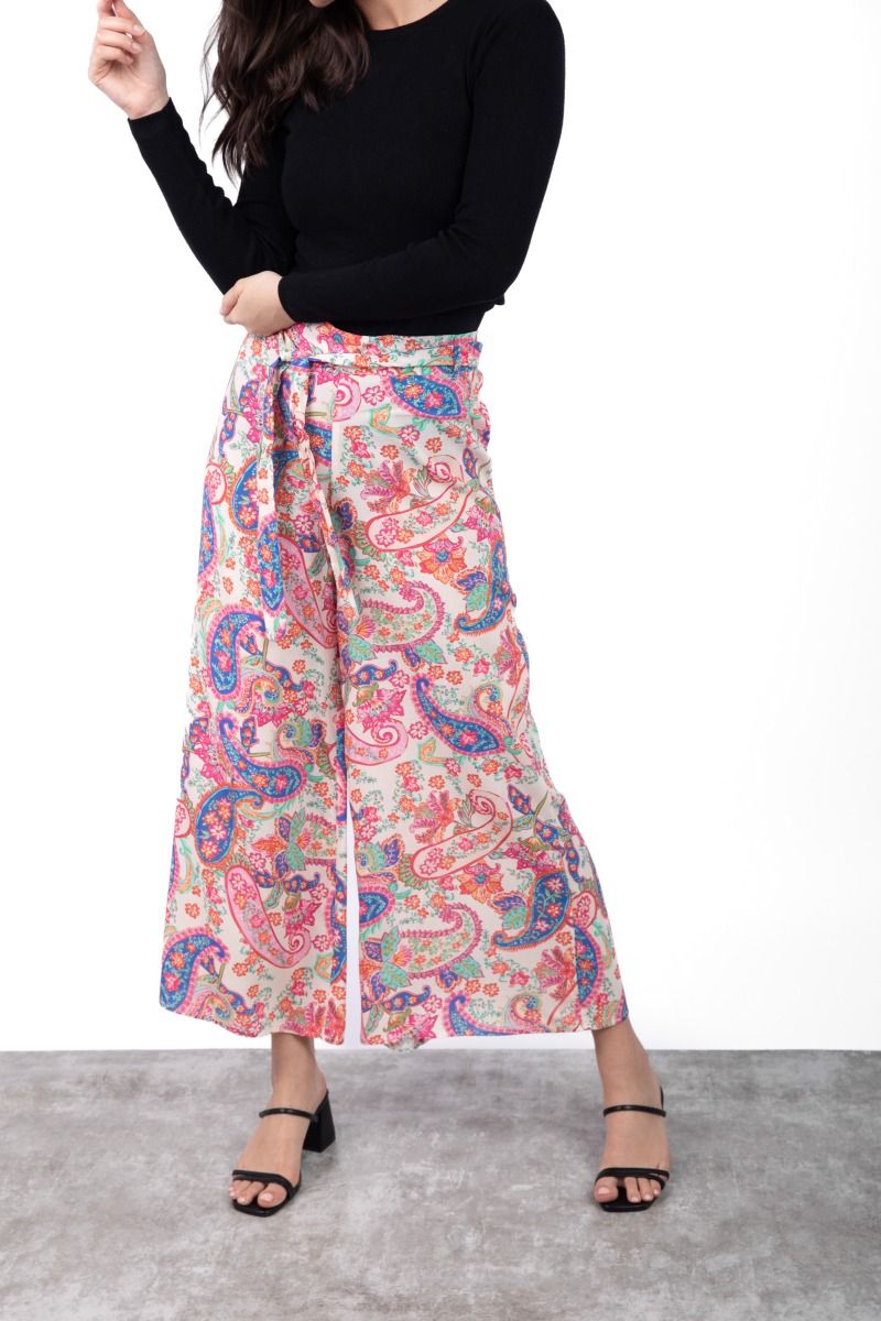 Paisley Print Wide Fit Women's Trousers