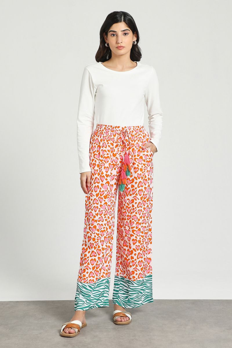 Loose wide fit orange flair trousers