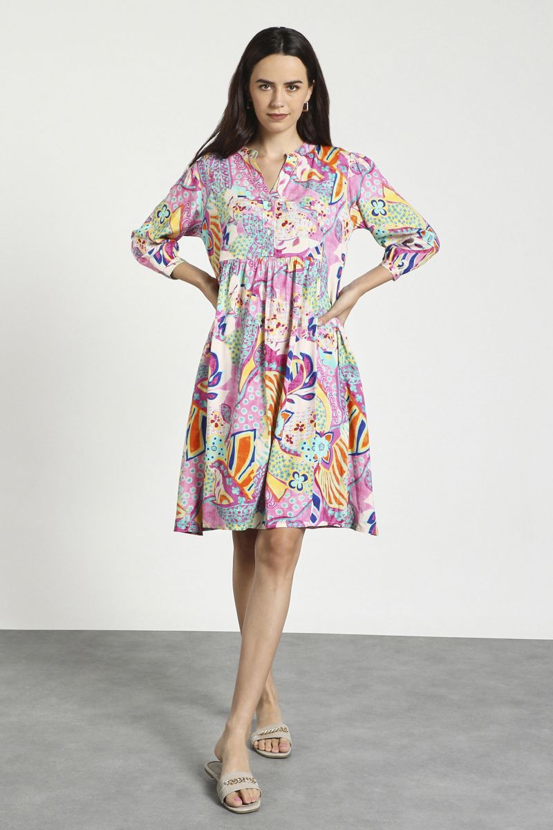 Multicolor paisley print dress