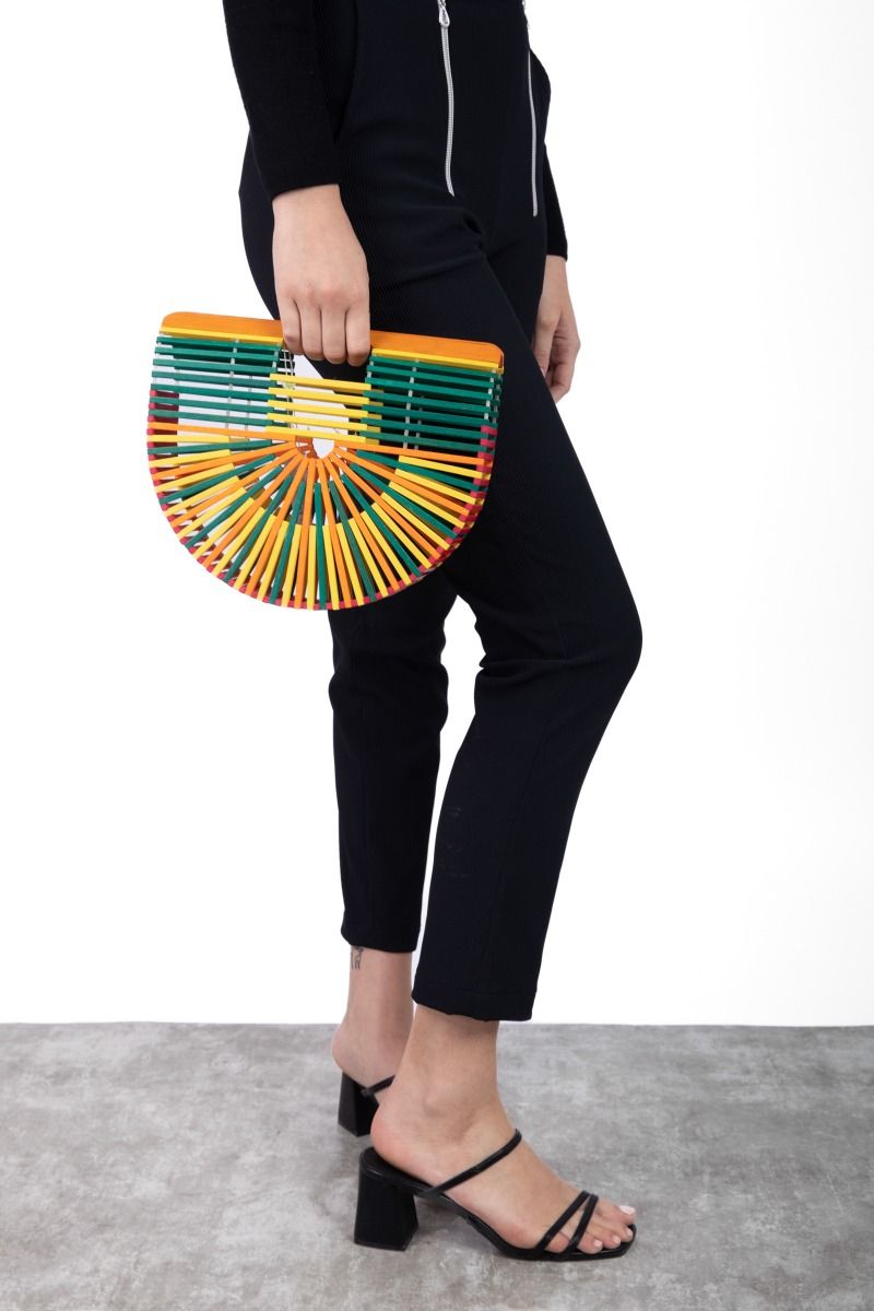 Multicolor Bamboo Structured Bag